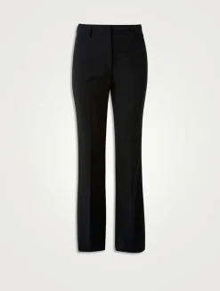 Farrah Wool High-Rise Bootcut Pants