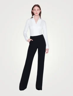 Farrah Wool High-Rise Bootcut Pants