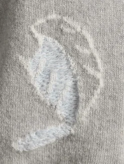 Feather Intarsia Cashmere Cardigan