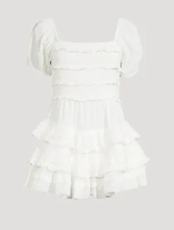 Fellows Ruffled Smocked Mini Dress
