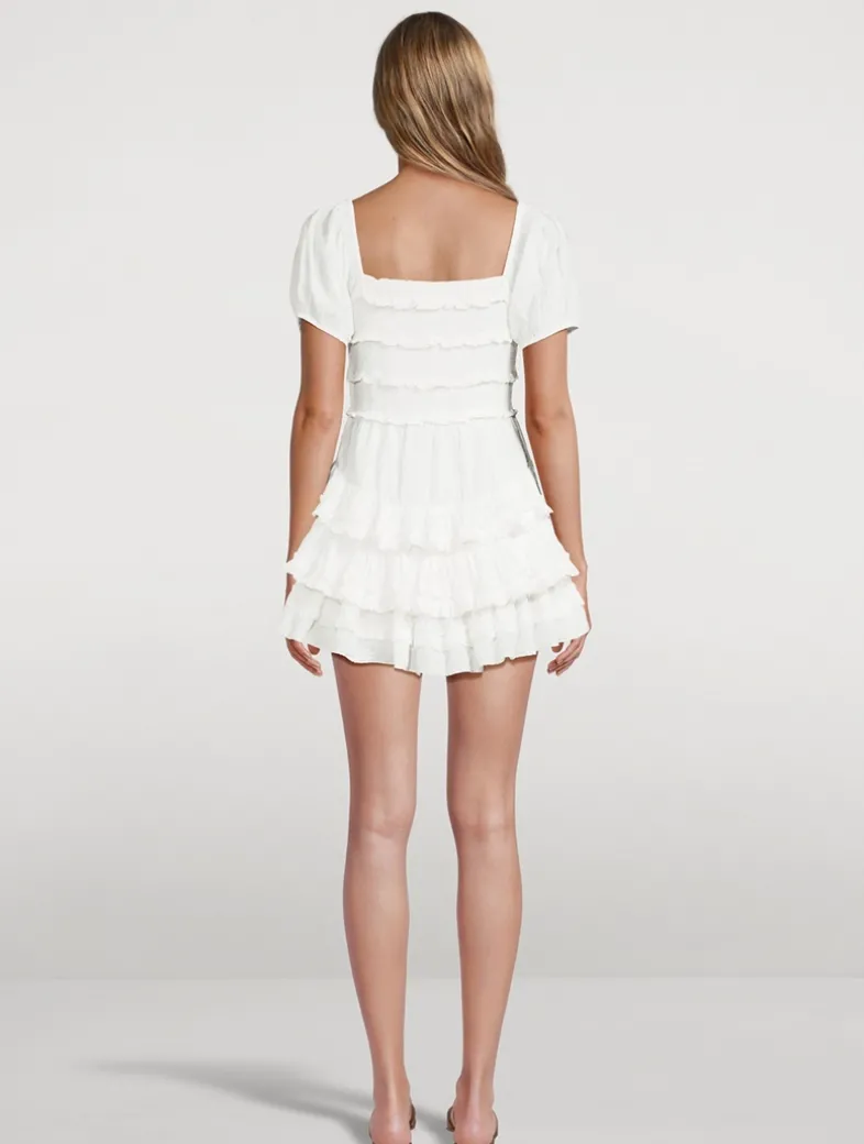 Fellows Ruffled Smocked Mini Dress
