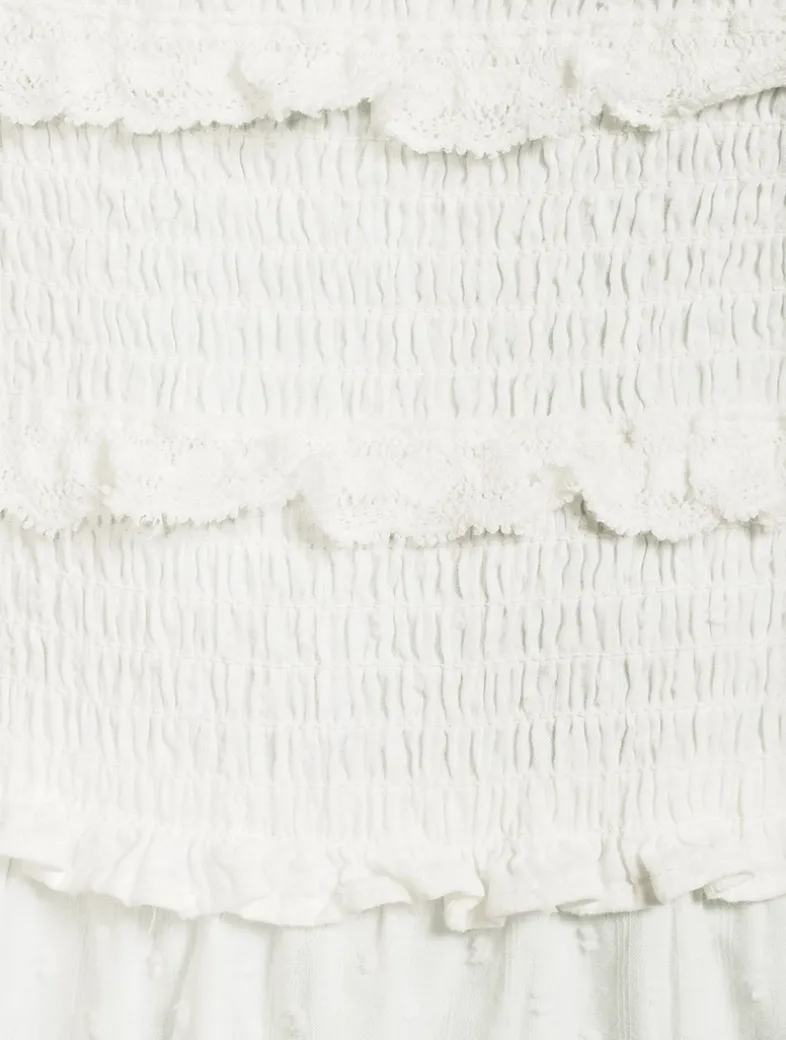 Fellows Ruffled Smocked Mini Dress