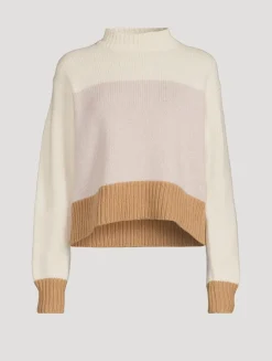 Felted Wool Cashmere Colourblock Sweater