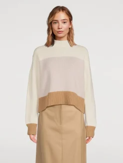 Felted Wool Cashmere Colourblock Sweater