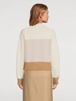 Felted Wool Cashmere Colourblock Sweater