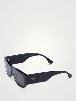Fendi Diagonal Rectangular Sunglasses