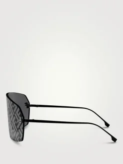 Fendi First Crystal Rectangular Sunglasses