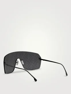 Fendi First Crystal Rectangular Sunglasses