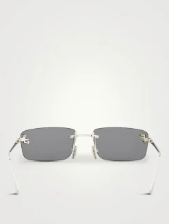 Fendi First Crystal Rectangular Sunglasses