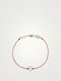 Fer À Cheval 18K White Gold String Bracelet With Pavé Diamonds