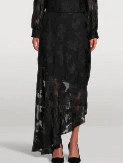 Fil Coupé Chiffon Maxi Skirt