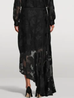 Fil Coupé Chiffon Maxi Skirt