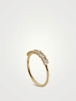 Fireworks 18K Gold Half Band Ring With Diamonds