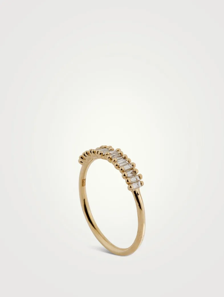 Fireworks 18K Gold Half Band Ring With Diamonds