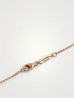Fireworks 18K Rose Gold Cascade Necklace With Rainbow Sapphires And Diamonds