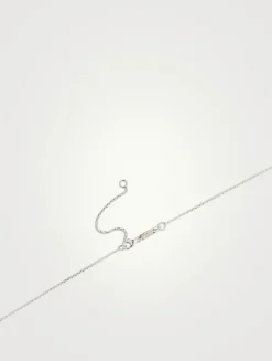 Fireworks 18K White Gold Bar Necklace With Diamonds