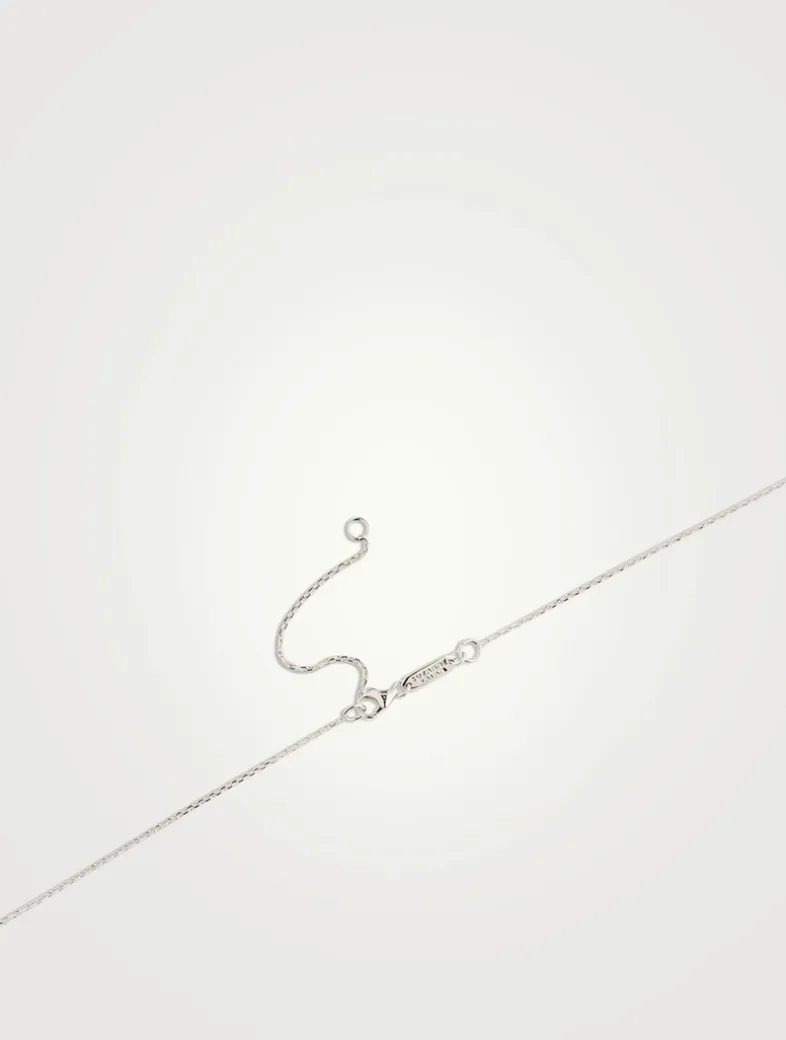 Fireworks 18K White Gold Bar Necklace With Diamonds