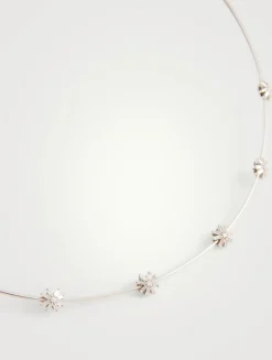 Fireworks 18K White Gold Cluster Collar Necklace With Diamonds