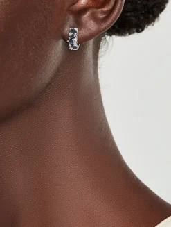 Fireworks 18K White Gold Huggie Hoop Earrings