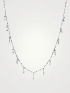 Fireworks 18K White Gold Shaker Necklace With Diamonds