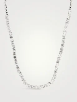 Fireworks 18K White Gold Tennis Necklace With Diamonds