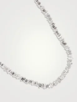 Fireworks 18K White Gold Tennis Necklace With Diamonds