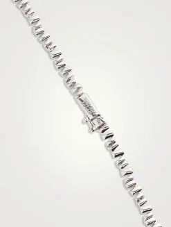 Fireworks 18K White Gold Tennis Necklace With Diamonds