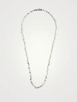 Fireworks 18K White Gold Zig-Zag Tennis Necklace With Diamonds