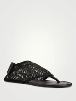 Fishnet Thong Sandals