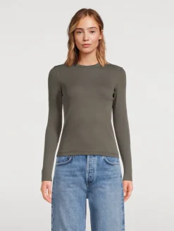 Fitted Rib Long-Sleeve Top