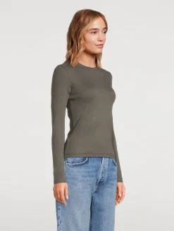 Fitted Rib Long-Sleeve Top