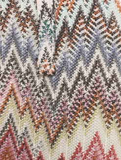 Flared Trousers In Zig Zag Print