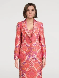 Floral Jacquard Blazer