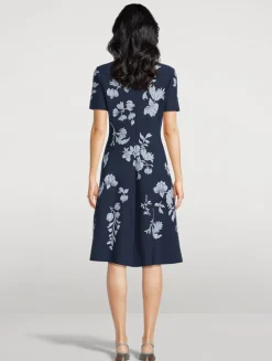 Floral Jacquard Midi Dress