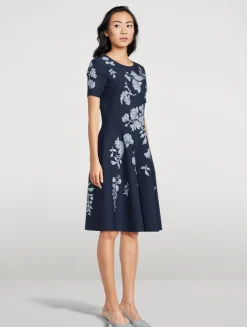 Floral Jacquard Midi Dress