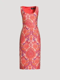 Floral Jacquard Sheath Dress