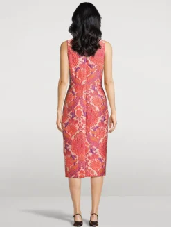 Floral Jacquard Sheath Dress