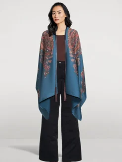 Floral Paisley Jacquard Poncho