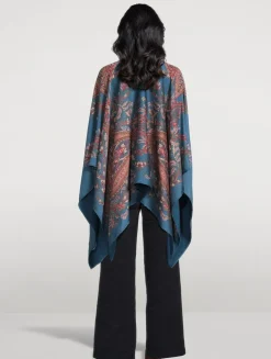 Floral Paisley Jacquard Poncho
