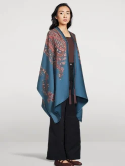 Floral Paisley Jacquard Poncho