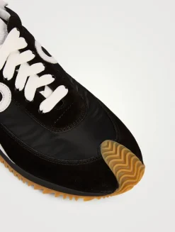 Flow Runner Nylon And Suede Sneakers