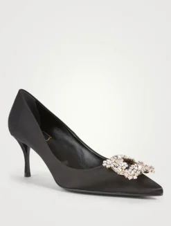 Flower Strass Satin Pumps