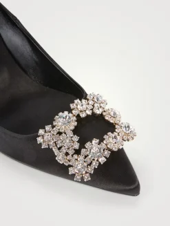 Flower Strass Satin Pumps