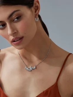 Fly By Night 18K White Gold Nocturnal Murmur Pave Necklace With Diamonds