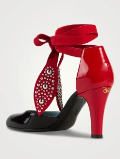 Foliefoliage Patent Leather Ankle-Tie Pumps