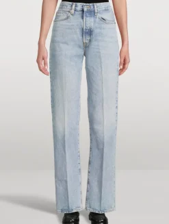 FRAME x Sotheby's Vertical Straight-Leg Jeans