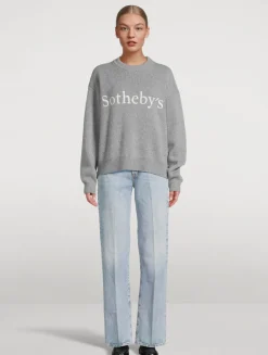 FRAME x Sotheby's Vertical Straight-Leg Jeans
