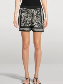 Frances Silk Shorts In Bandana Print