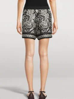 Frances Silk Shorts In Bandana Print