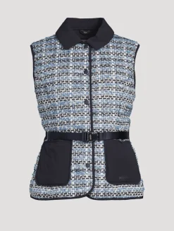 Francine Belted Tweed Down Vest